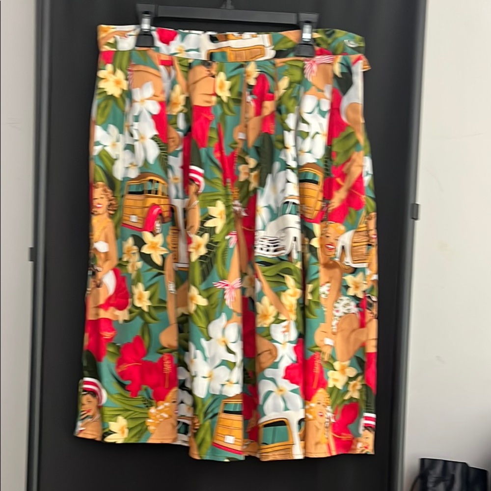 Grace Karen size S Tropical Floral Midi Skirt